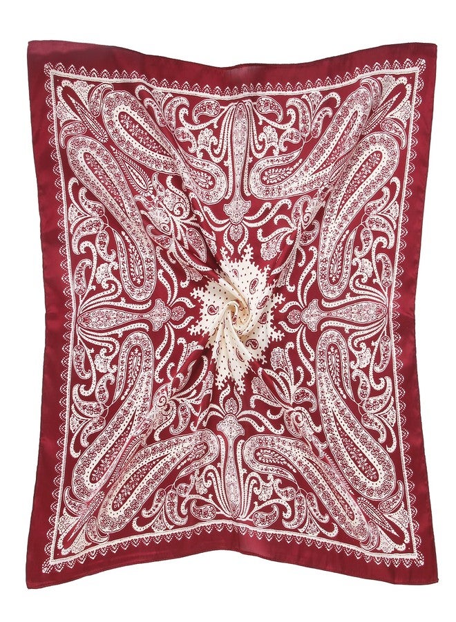 VBAEI 1 Pcs 27.5" Women Head Scarf Silk Like Stain Bandana Sleeping Hair Wrap Hair Scarf for Women(Deep Red) - Image 5